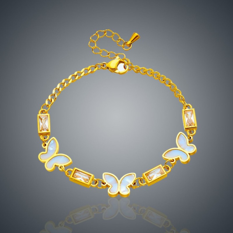 Bracelet plaqué or 18k -Golden butterfly