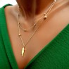 Collier acier inoxydable plaqué or - Plume d'Or