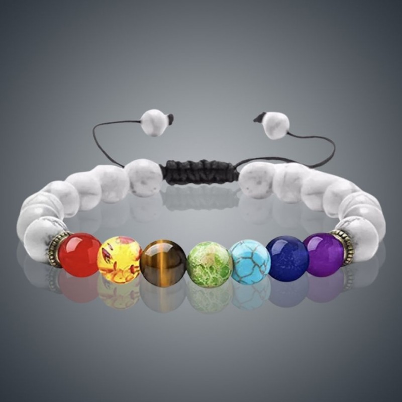 Bracelet unisexe perle 7 chakras