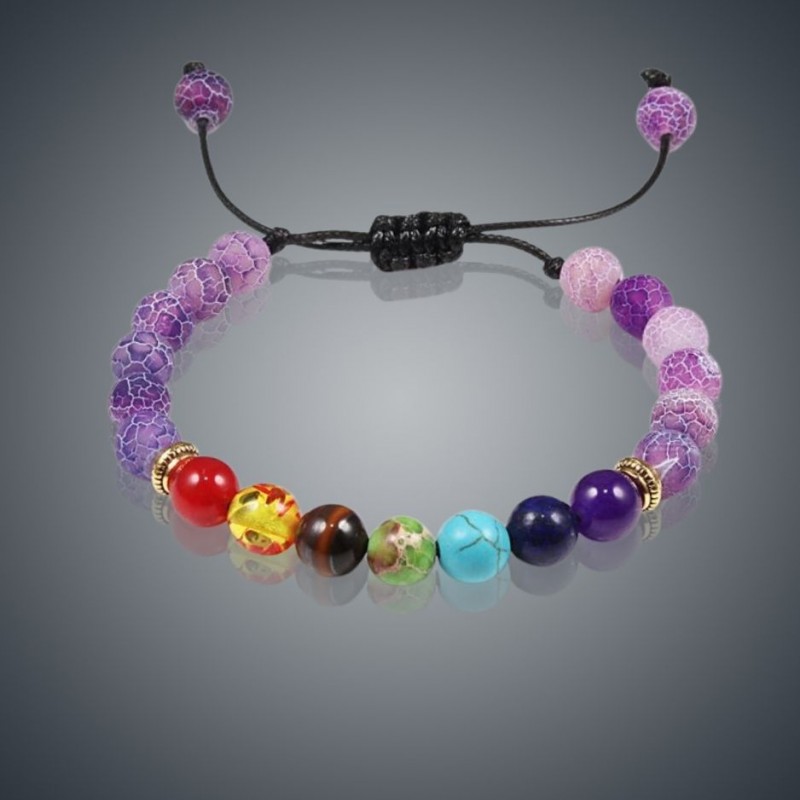 Bracelet unisexe perle 7 chakras
