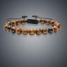 Bracelet perle imitation œil de tigre -pierre de lave