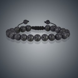 Bracelet perle imitation œil de tigre -pierre de lave