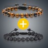 Bracelet perle imitation œil de tigre -pierre de lave