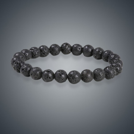 Bracelet unisexe en pierre naturelle  Obsidienne noire