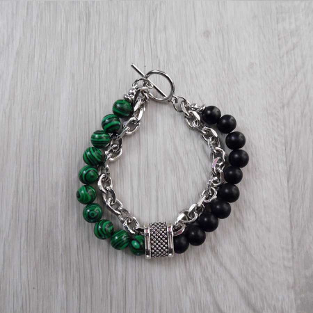 Bracelet unisexe acier et perle