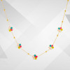 Collier fleur multicolore acier inoxydable