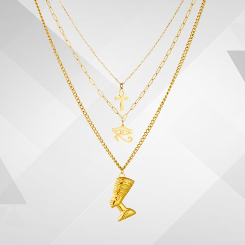 Collier femme d'Egypte acier inoxydable