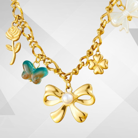 Collier nœud papillon acier inoxydable