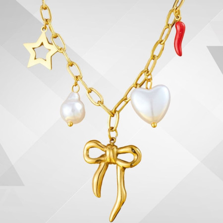 Collier Noeud Etoile acier inoxydable