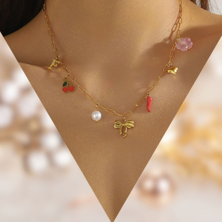 Collier Noeud Fruit  acier inoxydable