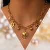 Collier Cœur flamboyant acier inoxydable