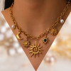 Collier soleil acier inoxydable
