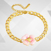 Bracelet fleur rose acier inoxydable