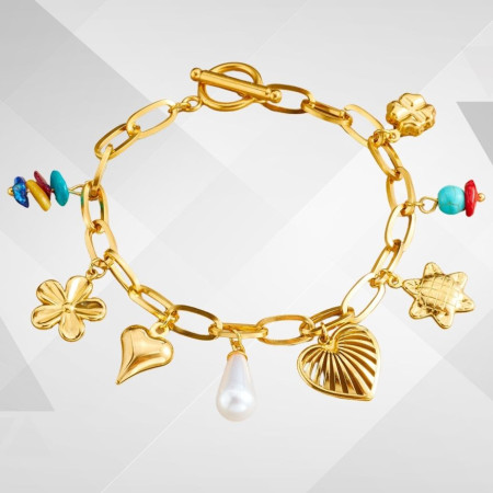 Bracelet cœur acier inoxydable