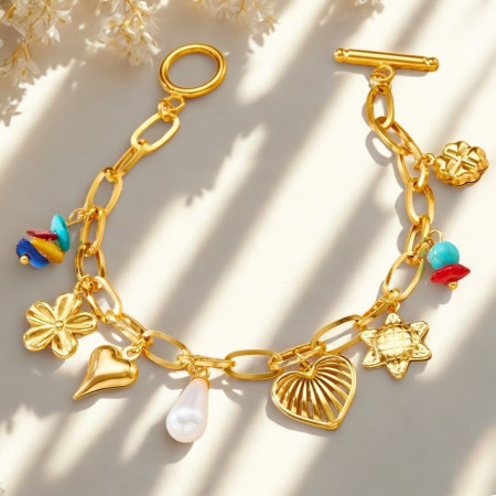 Bracelet cœur acier inoxydable