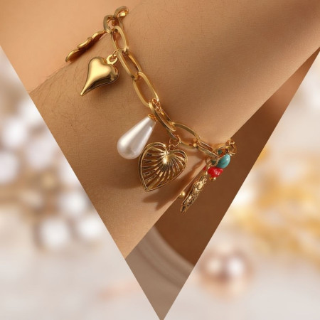 Bracelet cœur acier inoxydable