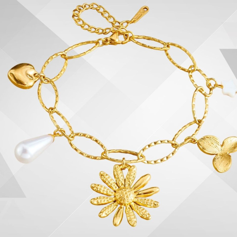 Bracelet soleil acier inoxydable