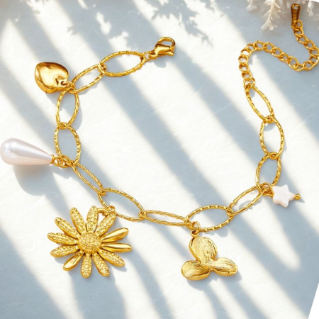 Bracelet soleil acier inoxydable