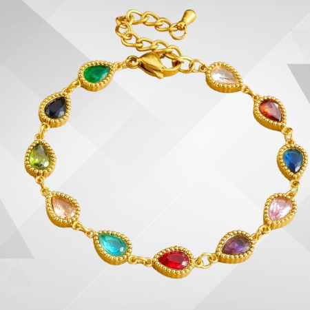 Bracelet multicolore acier inoxydable