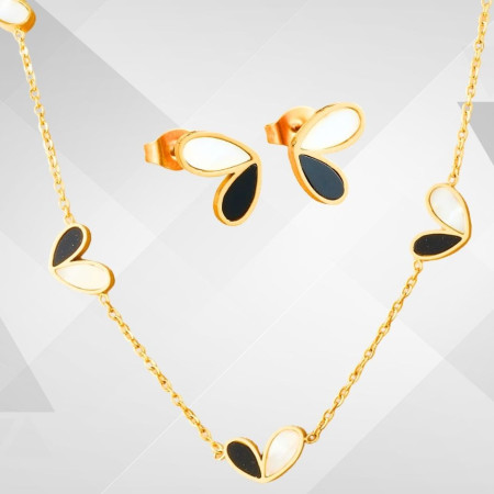 Ensemble collier  boucles  d oreilles acier inoxydable