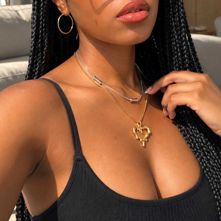 Coeur - Collier premium acier inoxydable