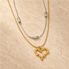 Coeur - Collier premium acier inoxydable